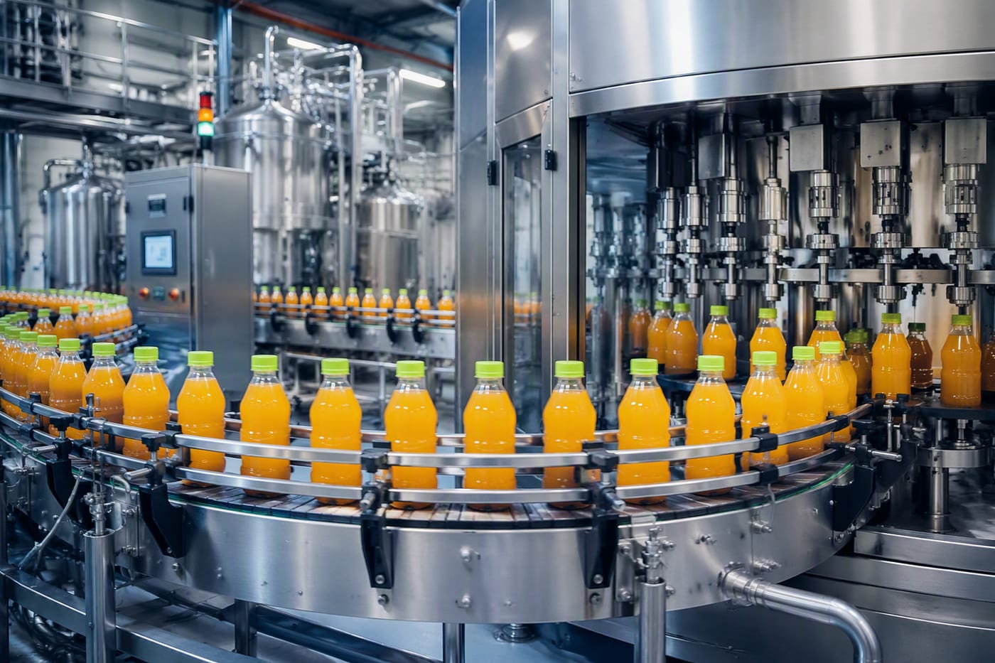 Automated bottling and packaging line